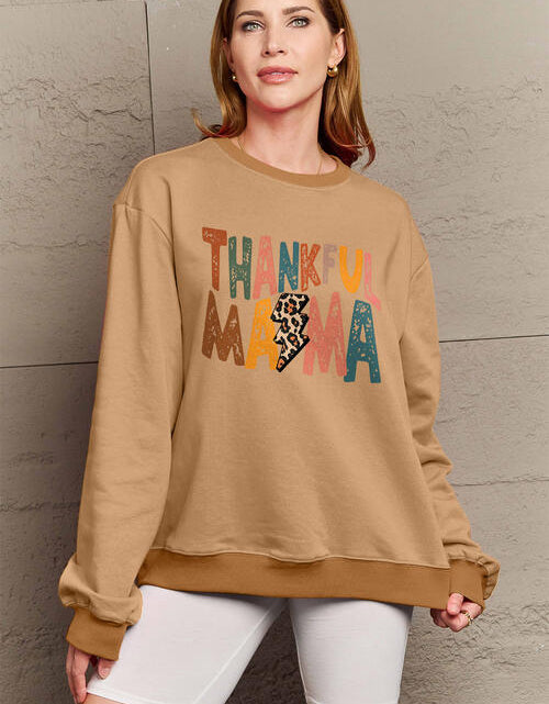 Load image into Gallery viewer, Simply Love Full Size Letter Graphic Long Sleeve Sweatshirt
