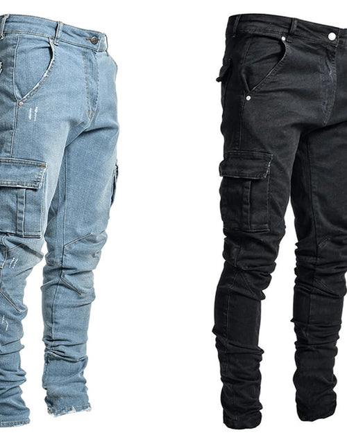 Load image into Gallery viewer, Men&#39;s Multi Pocket Cargo Jeans
