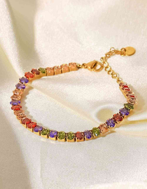 Load image into Gallery viewer, 18K Gold Plated Multicolored Zircon Bracelet
