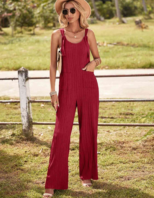 Load image into Gallery viewer, Round Neck Sleeveless Jumpsuit with Pockets
