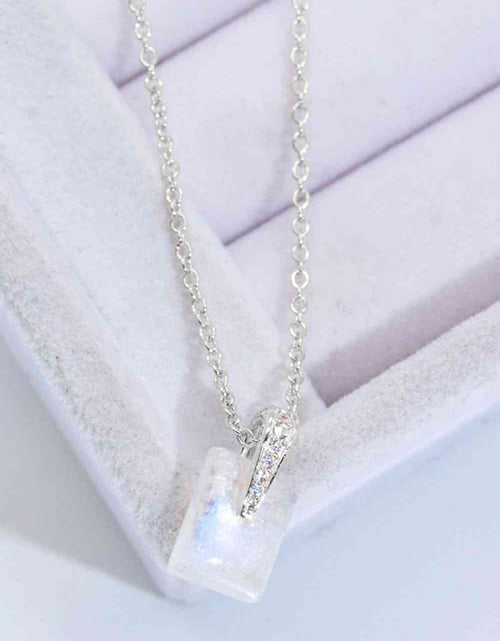 Load image into Gallery viewer, 925 Sterling Silver Natural Moonstone Pendant Necklace
