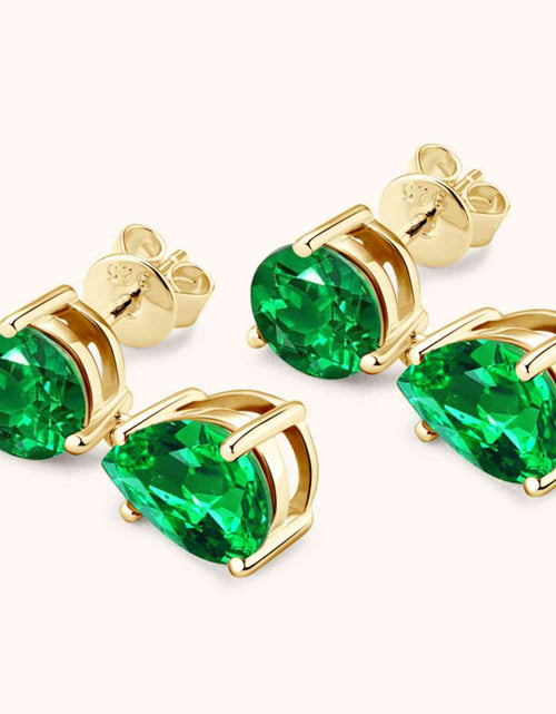 Load image into Gallery viewer, Lab-Grown Emerald Drop Earrings
