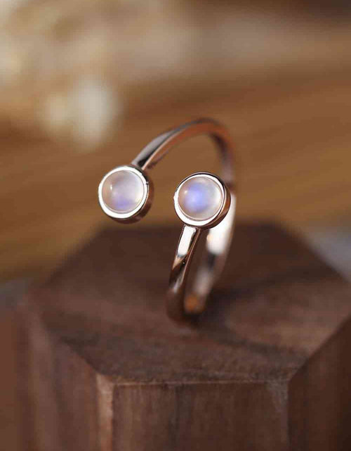 Load image into Gallery viewer, High Quality Natural Moonstone 925 Sterling Silver Toi Et Moi Ring
