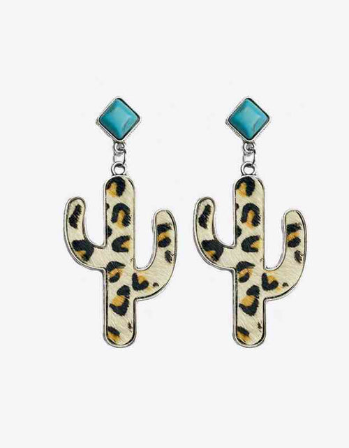 Load image into Gallery viewer, Turquoise Cactus Earrings
