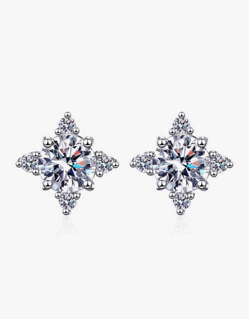 Load image into Gallery viewer, Four Leaf Clover 2 Carat Moissanite Stud Earrings
