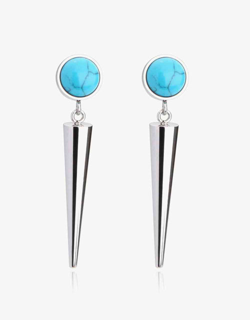 Load image into Gallery viewer, 18K Stainless Steel Turquoise Drop Earrings
