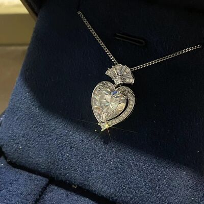 Load image into Gallery viewer, 3 Carat Moissanite 925 Sterling Silver Heart Pendant Necklace
