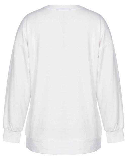 Load image into Gallery viewer, Graphic Dropped Shoulder Round Neck Sweatshirt
