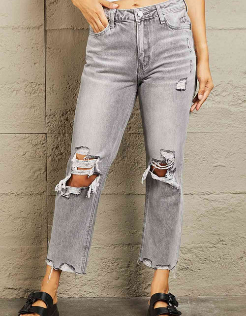 Load image into Gallery viewer, BAYEAS High Waisted Cropped Straight Jeans
