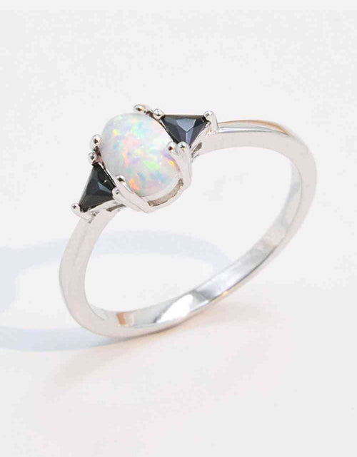 Load image into Gallery viewer, Contrast 925 Sterling Silver Opal Ring
