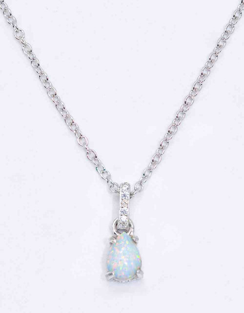 Load image into Gallery viewer, Opal Pendant 925 Sterling Silver Chain-Link Necklace
