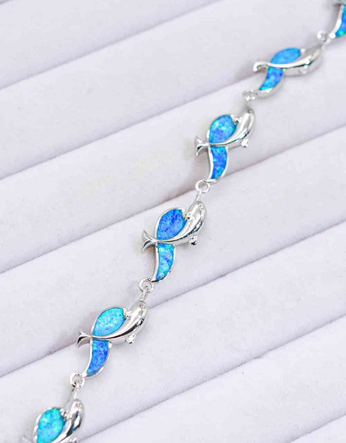 Load image into Gallery viewer, Opal Dolphin 925 Sterling Silver Bracelet
