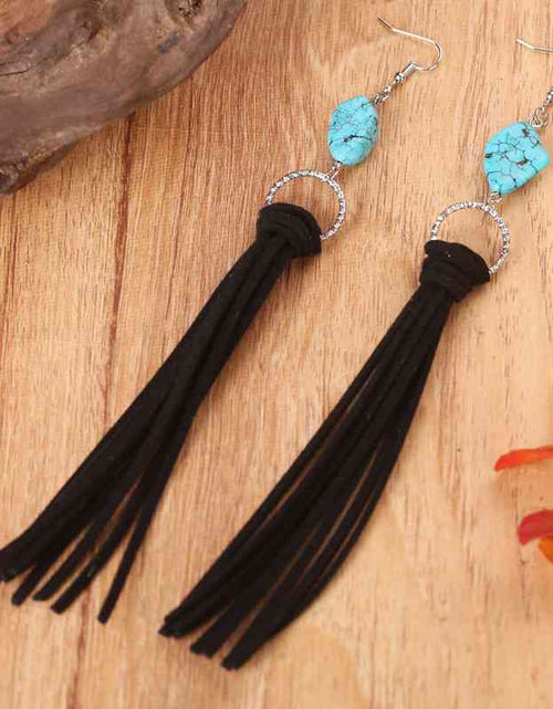 Load image into Gallery viewer, Turquoise Fringe Detail Earrings
