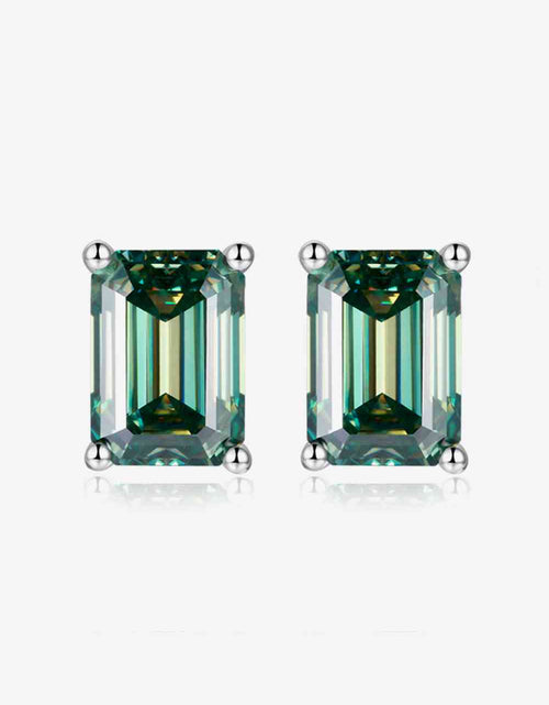 Load image into Gallery viewer, 2 Carat Moissanite Stud Earrings in Green
