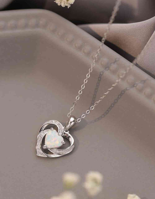 Load image into Gallery viewer, Opal Heart Pendant Necklace
