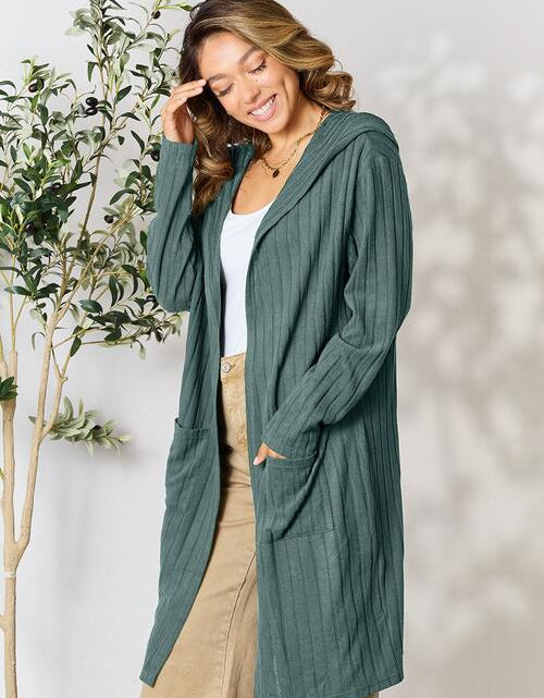 Load image into Gallery viewer, Basic Bae Full Size Ribbed Open Front Long Sleeve Cardigan
