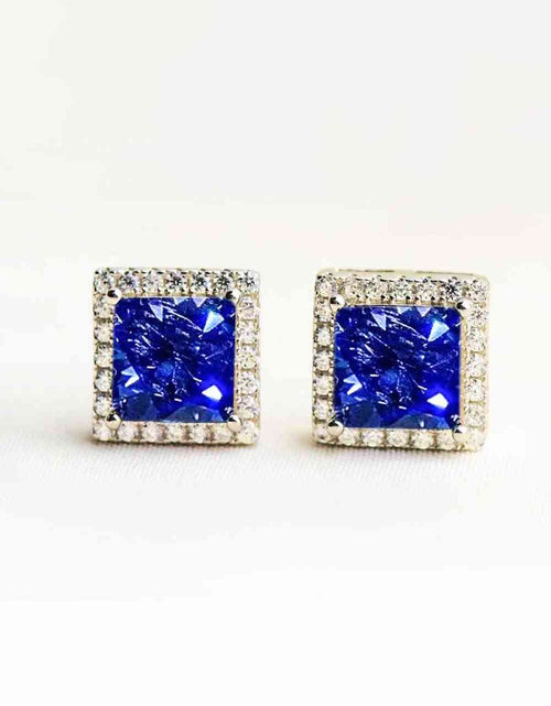 Load image into Gallery viewer, 925 Sterling Silver 4 Carat Moissanite Square Earrings
