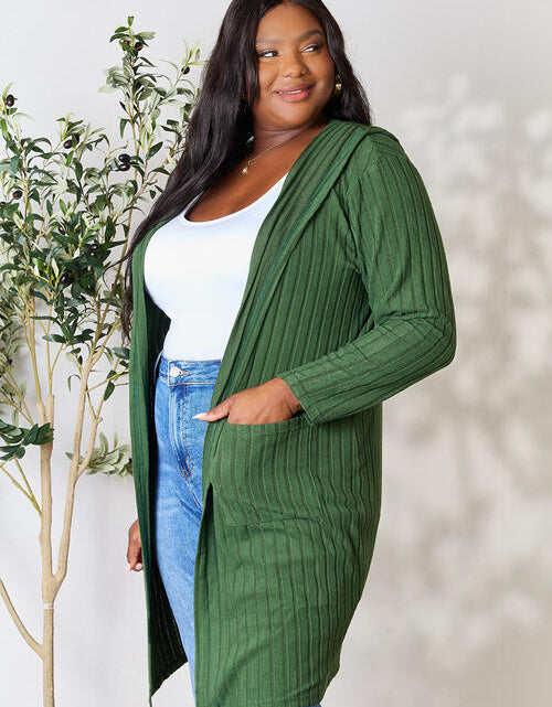 Load image into Gallery viewer, Basic Bae Full Size Ribbed Open Front Long Sleeve Cardigan
