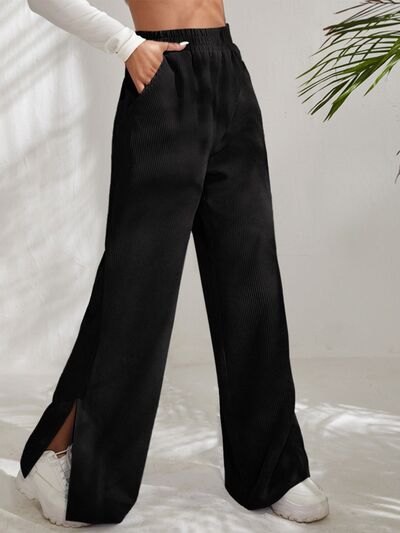 Load image into Gallery viewer, Slit Pocketed High Waist Wide Leg Pants
