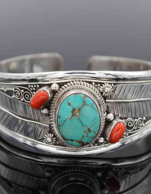 Load image into Gallery viewer, Turquoise Open Bracelet
