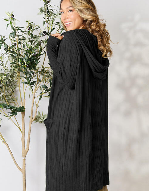 Load image into Gallery viewer, Basic Bae Full Size Ribbed Open Front Long Sleeve Cardigan
