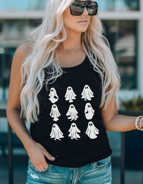 Load image into Gallery viewer, Round Neck Ghost Graphic Tank Top
