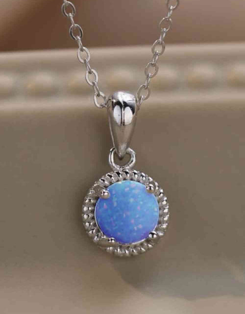 Load image into Gallery viewer, Opal Round Pendant Chain Necklace
