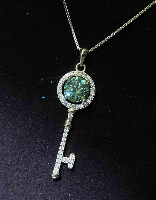 Load image into Gallery viewer, 1 Carat Moissanite Key Pendant Necklace
