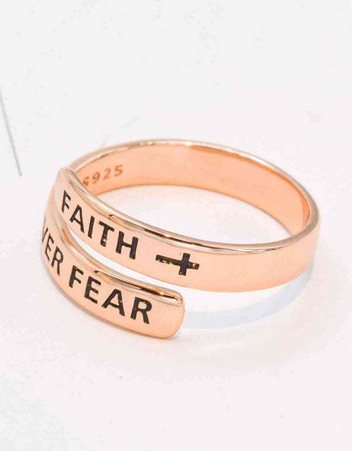 Load image into Gallery viewer, 925 Sterling Silver FAITH OVER FEAR Bypass Ring
