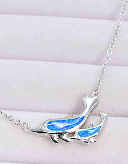 Load image into Gallery viewer, Opal Dolphin Chain-Link Necklace
