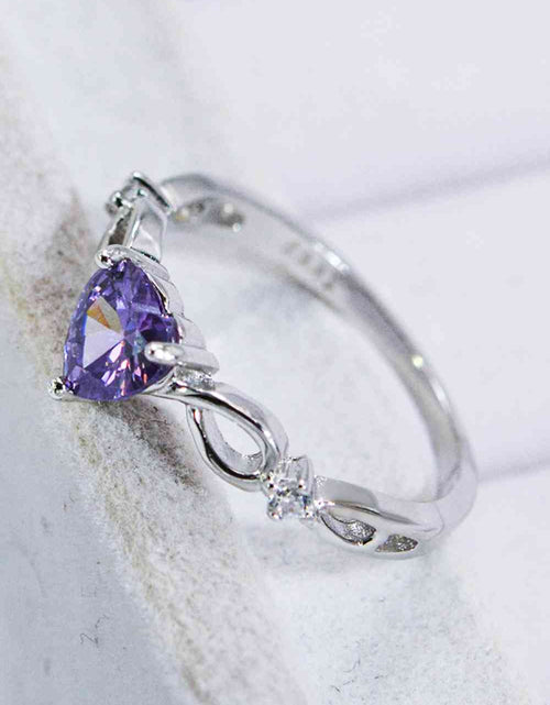 Load image into Gallery viewer, Crystal Heart 925 Sterling Silver Ring
