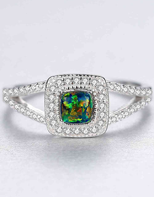 Load image into Gallery viewer, Opal 925 Sterling Silver Split Shank Ring
