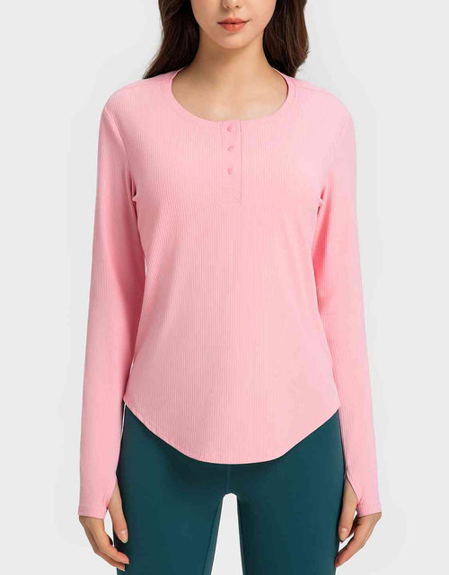 Load image into Gallery viewer, Round Neck Long Sleeve Sport Top
