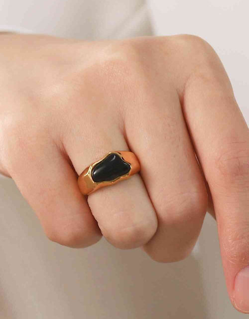 Load image into Gallery viewer, Inlaid Natural Stone Stainless Steel Ring
