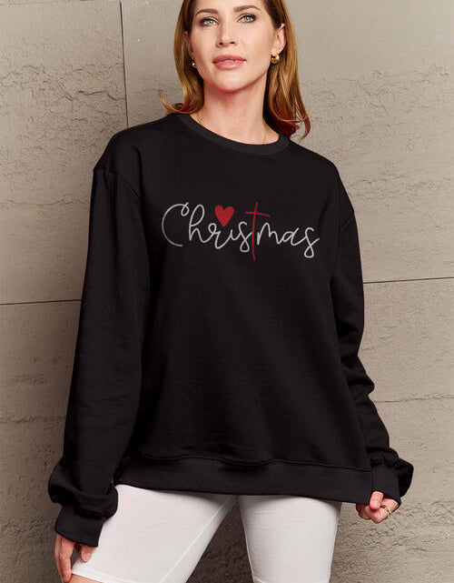 Load image into Gallery viewer, Simply Love Full Size CHRISTMAS Long Sleeve Sweatshirt
