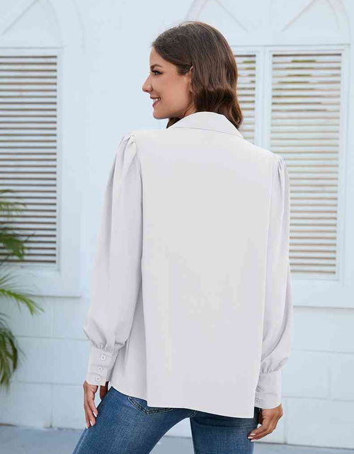 Load image into Gallery viewer, Puff Sleeve Collared Neck Shirt
