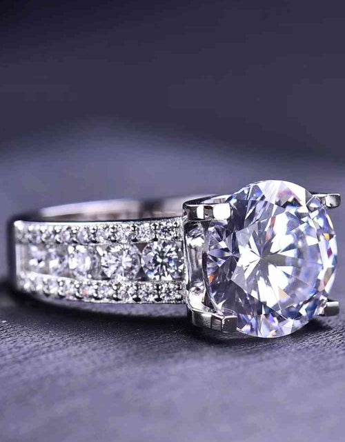 Load image into Gallery viewer, Platinum-Plated 5 Carat Moissanite Side Stone Ring
