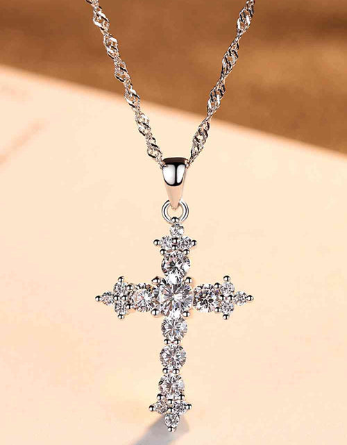 Load image into Gallery viewer, Zircon Cross Pendant 925 Sterling Silver Necklace
