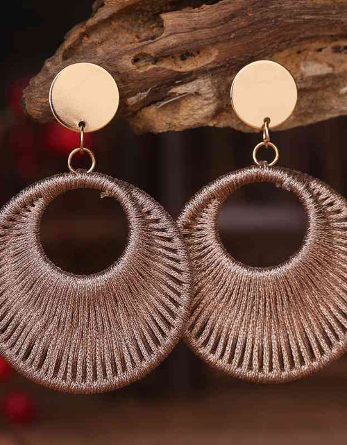 Load image into Gallery viewer, Cotton Cord Geometric Drop Earrings
