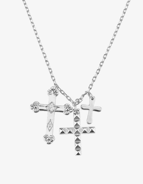 Load image into Gallery viewer, Inlaid Zircon Cross Pendant Necklace
