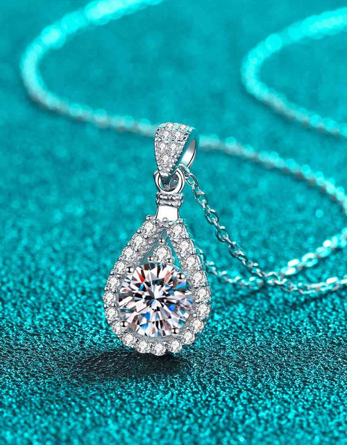 Load image into Gallery viewer, 2 Carat Moissanite Teardrop Pendant 925 Sterling Silver Necklace
