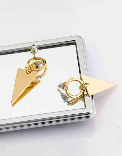 Load image into Gallery viewer, Stainless Steel Triangle Dangle Earrings
