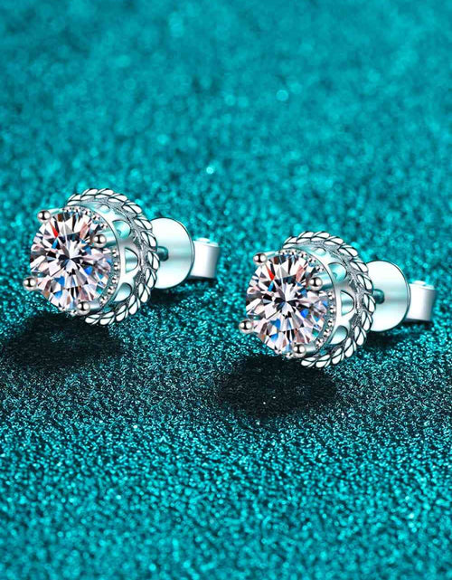 Load image into Gallery viewer, 2 Carat Moissanite 925 Sterling Silver Stud Earrings
