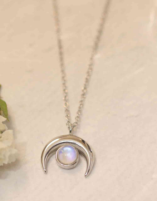 Load image into Gallery viewer, High Quality Natural Moonstone Moon Pendant 925 Sterling Silver Necklace
