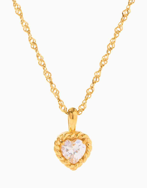 Load image into Gallery viewer, Inlaid Zircon Heart Pendant Necklace
