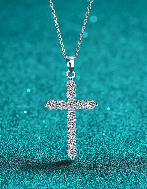 Load image into Gallery viewer, Adored 925 Sterling Silver Cross Moissanite Necklace
