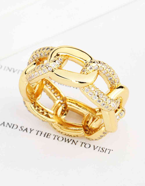 Load image into Gallery viewer, 18K Gold-Plated Rhinestone Ring
