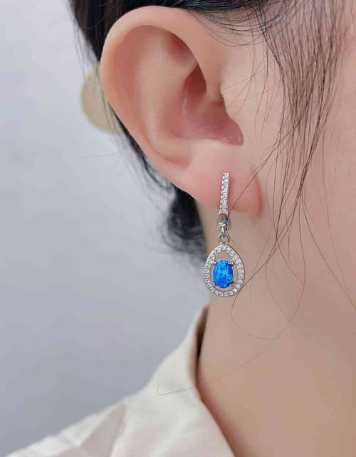 Load image into Gallery viewer, Opal Pear Shaped Drop Earrings
