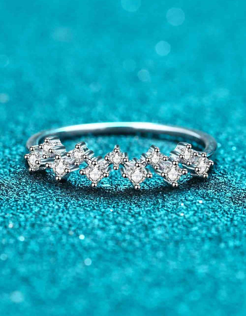 Load image into Gallery viewer, Moissanite Rhodium-Plated Half-Eternity Ring
