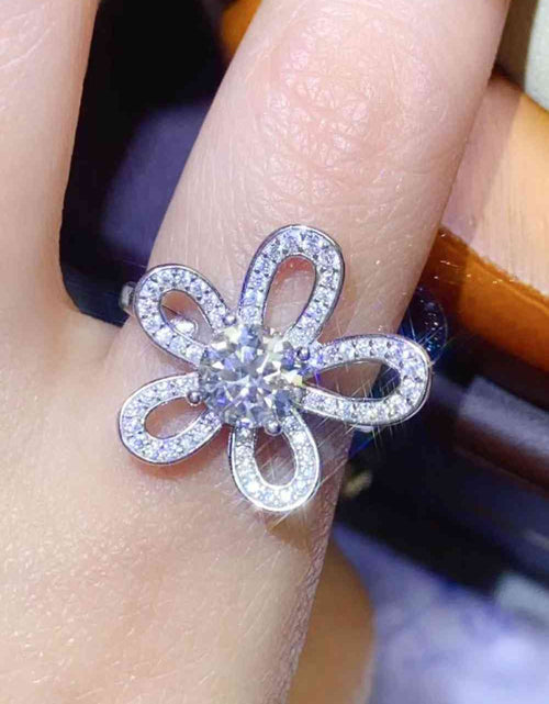 Load image into Gallery viewer, 1 Carat Moissanite Flower-Shape Open Ring
